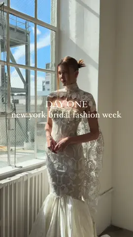 DAY ONE of New York Bridal Fashion Week ✨ #bridalreels #weddingdress #bride #bridal #weddingplanning #weddinginspiration #wedding #fashionweek #fashiontiktok #bridetobe 