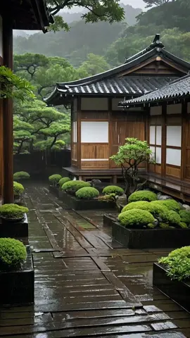 Traditional Japanese houses stand elegantly as soft rain falls over the village. The peaceful atmosphere, enhanced by the gentle sound of rain and the misty landscape, offers a glimpse into the quiet beauty of nature. #JapaneseVillage #RainyDay #SereneScene #WoodenHouses #PeacefulVibes #NatureRetreat #RainAmbiance #JapaneseArchitecture #QuietBeauty #MistyLandscapes #RainInNature #TraditionalJapanese #TranquilMoment #RainfallSerenity #NatureLovers #RainyMood #CalmVibes #NatureAesthetic #CulturalBeauty #ZenMoment #nature #rain #relaxing 