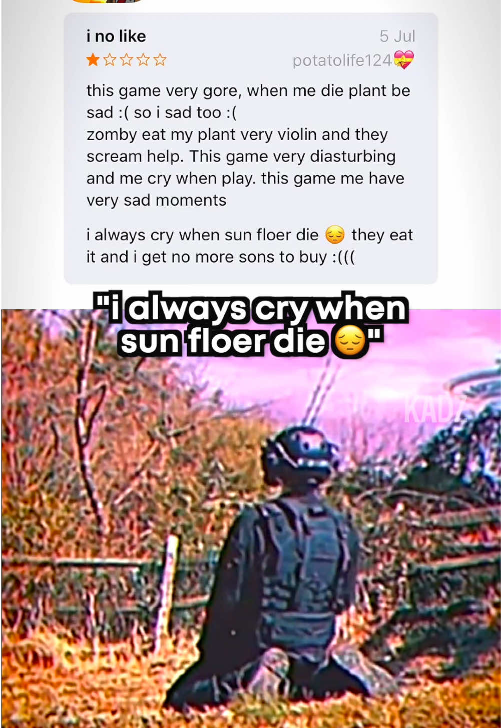 Plants vs Zombies moment 😭 #meme #memes #pvz #plantsvszombies #emotional