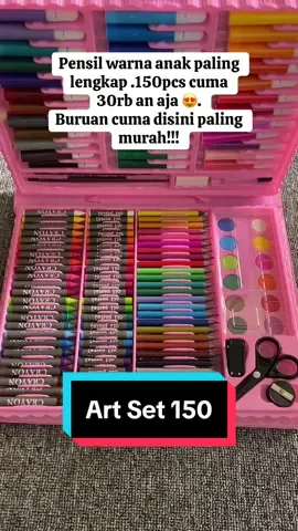 Pensil warna anak lengkap dan murah!!! #artset #artset150pcs #belanjaditiktok #fyp #viraltiktokvideo #pensilwarna #crayonart 