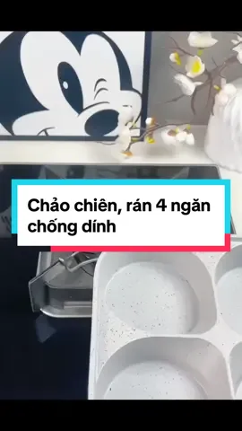 Chảo chiên, rán 4 ngăn chống dính #xuhuong #thinhhanh #giadungtienich #chaochientrung4ngan 