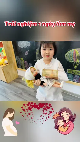 Trải nghiệm 1 ngày làm mẹ bầu của bé#xuhuong #mamnongiaitri #xuhuong 