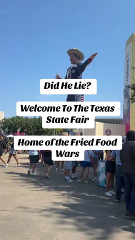 Okay but did he lie? #americanfood #friedfood #texasstatefair #fyp #viral 