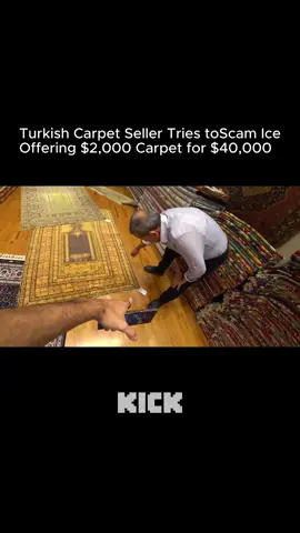 Turkish Carpet Seller Tries to Scam Ice, Offering $2,000 Carpet for $40,000 #streamer #fyp 
