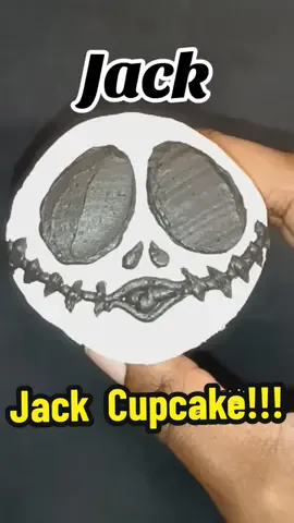 The Jack Cupcake!💀🖤🤍🖤! Like and Follow for More Cupcake Videos!😊! #cupcakes #cakes  #cupcakedecorating  #thenightmarebeforechristmas #jackskellington #cupcake #cake #cakereels 