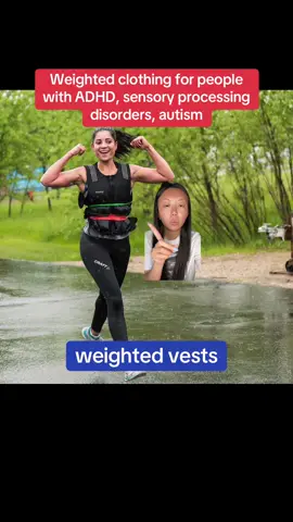 So basically a weighted blanket but make it wearable 🤭 VD:  Michelle, a Taiwanese-American woman, is seated and speaking while using hand gestures. Greenscreen background of a weighted vest by @kozieclothes and a flip through of All About Adaptive. Closed captions are provided in white text on a blue background toward the bottom of the video. #SensoryFriendly #SensoryIssues #SensoryOverload #SensoryProcessing #SensoryProcessingDisorder#greenscreen #greenscreenvideo 