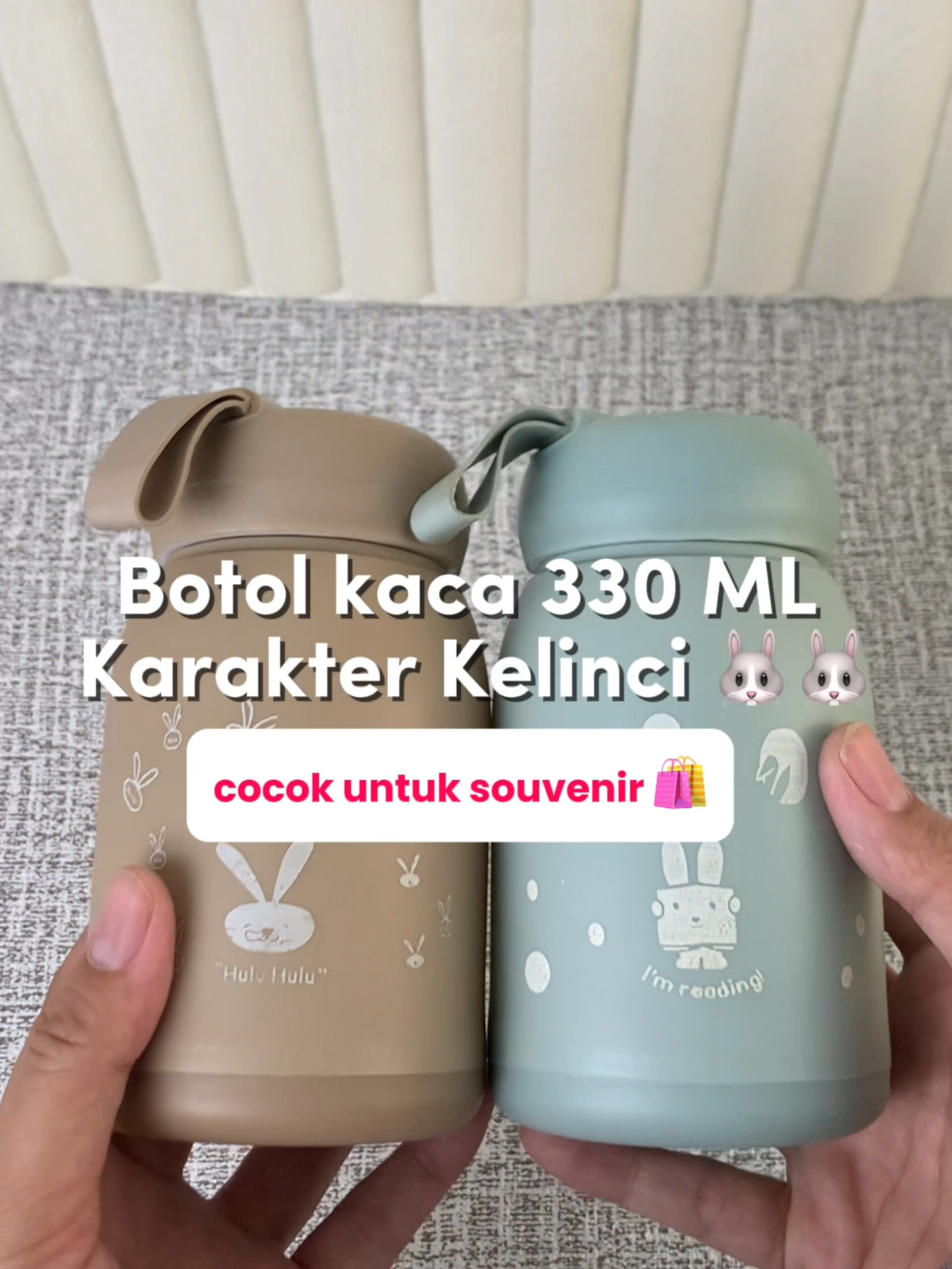 Teguk kesegaran dengan gaya ✨ botol minum kaca motif kelinci 330ml, cantik & ramah lingkungan ✨ #berrymanofficial #semuaadasemuamurah #kamupastibutuhini #botolminum #botoltumbler #botolkelinci #RK