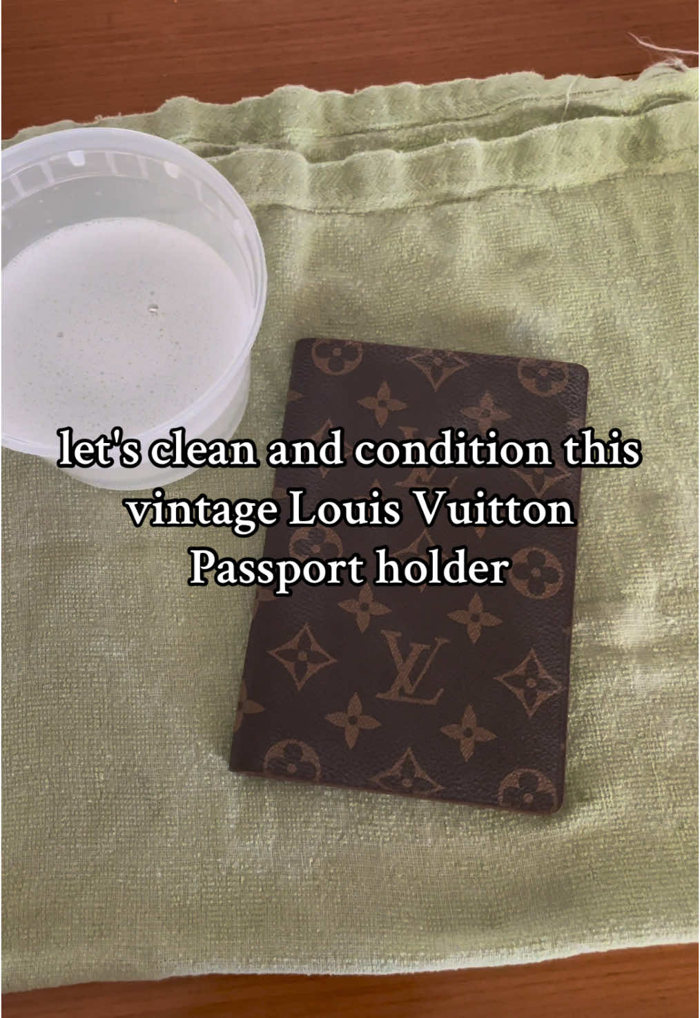 Reposting because the last one violated TTS policies 🙃 the leather conditioner I used is in my showcase #lv #vintagdesigner #louisvuitton #CleanTok #estatesalefinds #depop #cleaningleather #leatherconditioner #fyp 