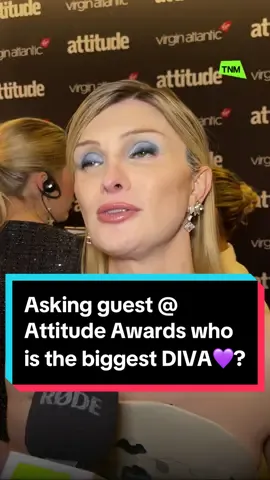 Who is this DIVA💜 We asked guests at the Attitude Awards 2024, who is the biggest diva they know and why?! 💅🏼 🎤 @Charlotte Minter  #whoisthisdiva #diva  #attitudeawards #dylanmulvaney #amyspalding #jimbo #chaneloconor #rupaul #rupaulsdragrace #dragrace #chappellroan #moodeng #kristenchenoweth #lgbtqplus #artsandculture 