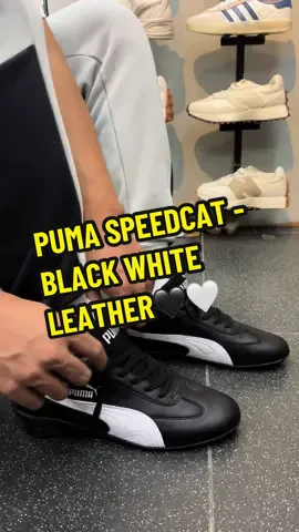 PUMA SPEEDCAT - BLACK WHITE LEATHER🖤🤍 LINK ON BIO FOR SHOPEE🚨🚨 #pumaspeedcat #fyp #fypシ #fypppppppppppppppppppppppppppppppppppp 