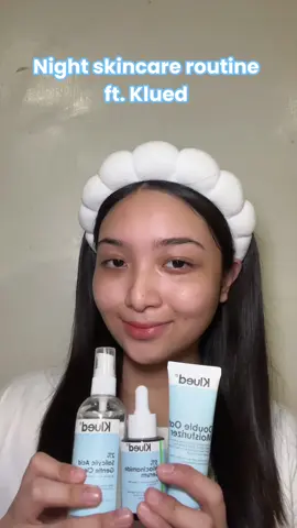 Night skincare routine ft. @Klued 5% Salicylic acid gentle cleanser, 5% Niacinamide serum, and Double oat moisturizer ✨  #klued #kluedskin #skincareroutine 