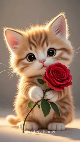 Cute lovely cat brings beautiful rose to you #foryou #cutecat #cutepet #petvlog #cuteanimals 