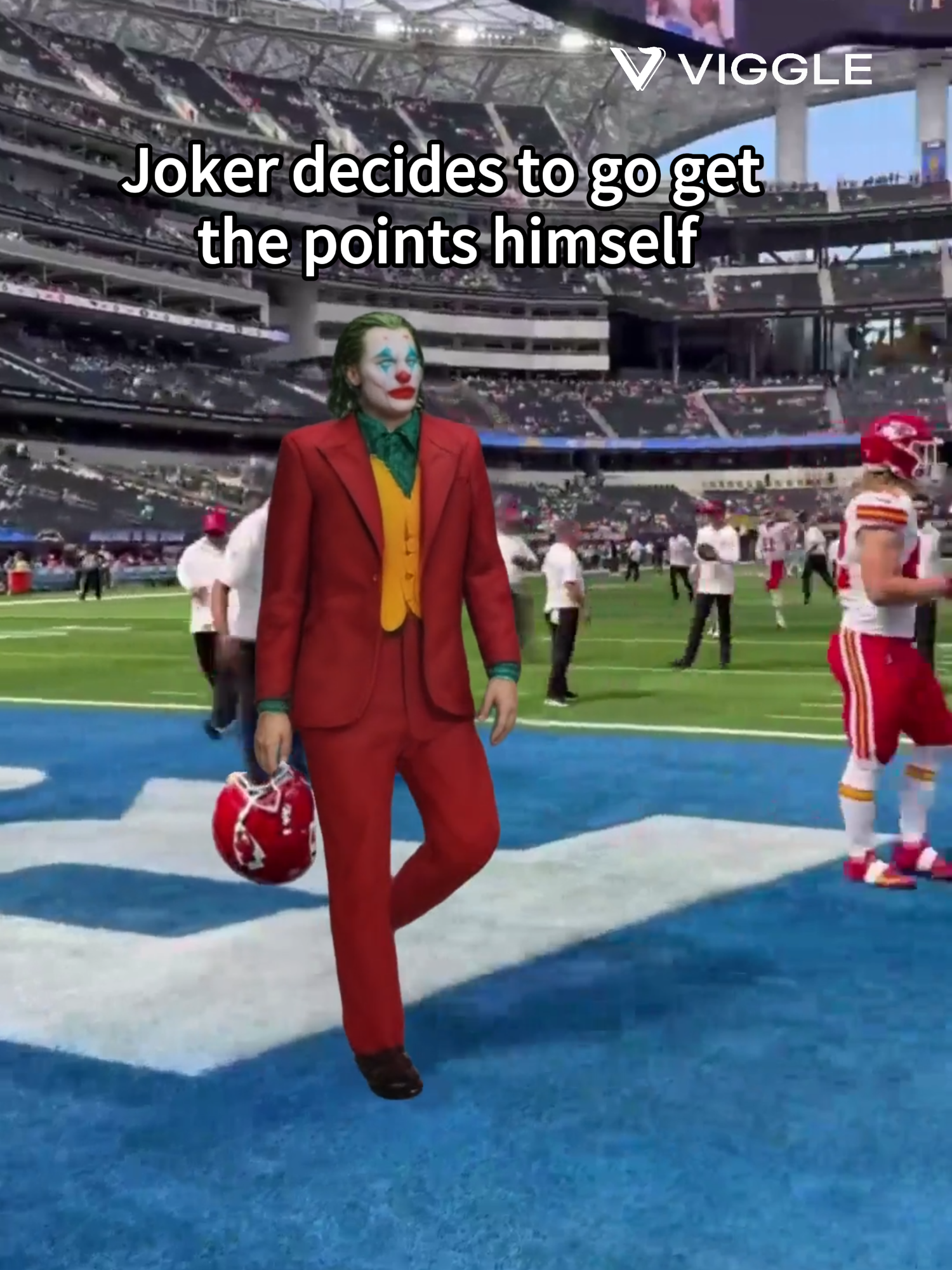Joker having his moment #nfl #viggleai#jokerfolieadeux #joker2 #chiefs #viggle#49ers