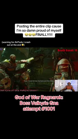 LISTEN Ive been on this fight for MONTHS ok you better watch till the end!!😭😭🙏🏽🙏🏽 #godofwarragnarok #gameplay #twitchstreamer 