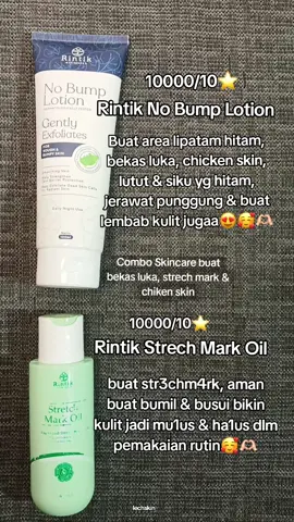 Combo rintik ini pokonya penyelamat permasalahan kulit 🥹🫶🏻#rintikskincare #stretchmarks #strechmarkcream #stretchmarkoilrintik  #stretchmarkrintikskincare  #penghilangstretchmark #fyp  #nobumplotion  #penghilangbekasluka #chickenskin  #jerawatpunggung  #nobumplotionrintik #bodycare  #kulitcerah 
