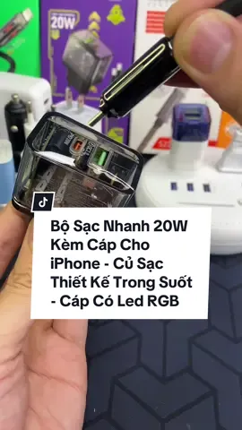 Bộ Sạc Nhanh Hoco 20W Cho iPhone / TypeC, Củ Sạc Nhanh 20W Thiết Kế Trong Suốt Kèm Cáp Sạc Nhanh Silicon Bền Bỉ, Có Led Sáng 7Màu Đầu Cáp, Tự Ngắt Khi Sạc Đầy, BV Máy Khi Sạc Qua Đêm, Đáp Ứng Sạc Nhanh Ổn Định Cho Các Dòng Máy Mới Nhất Hiện Nay #bosac #bosacnhanh #bosacnhanh20w #bosacnhanhiphone #sacnhanh #sacnhanhiphone 