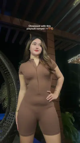 Playsuit romper perfect for gym outfit, yoga outfit and sports wear🤎 So sexy at ganda ng fitting sa body🤩🫶🏻 #yogaoutfit #gymoutfit #playsuit #romperoutfit #fypシ゚viral 