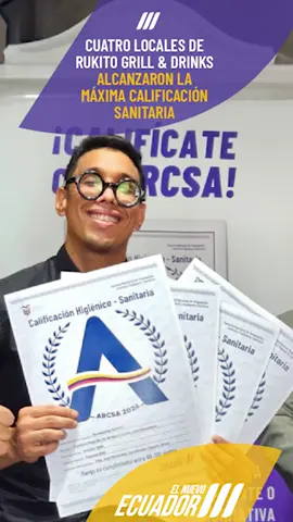 ¡Son más los que se suman a la calidad! 💯🤓 Entregamos la Calificación Sanitaria 🅰️ a los restaurantes @rukito_gd por el óptimo cumplimiento de las buenas prácticas higiénicas en la manipulación de alimentación.  #CalifícateConArcsa ✅ #ElNuevoEcuador 🇪🇨 #Ecuador #Guayaquil #Arcsa #latino #salud #food #comida #viral #fyp #america #grill #msp #gye #uio #2024 #octubre
