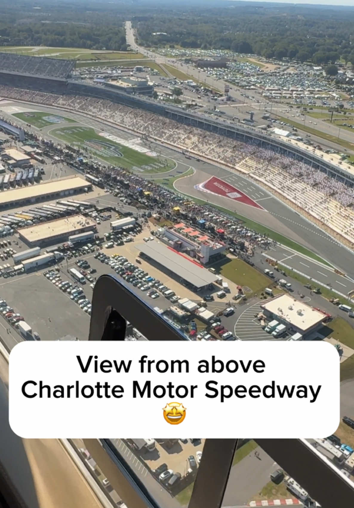 A beautiful view above @CLT Motor Speedway! #NASCAR #racing #flyover #helicopter 