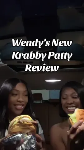 Wendy’s New Krabby Patty Review 🍔 w/ @ImaniRacquel @Wendy’s #Foodie #fyp #mukbang #spongebob #krabbypatty #wendys #FoodTok #foodreview 