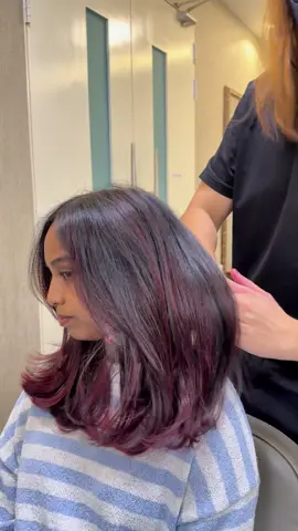 Red Violet Balayage 🍇🥰 - Location 📍 “Hairbae Salon JB” (Restaurant & Salon) ✨Tap link on bio for appointments✨ #hairbae #hairlife #hairstyles #haircolour #hairideas #haircut #layeredhaircut #layercut #hairtips #indian #indianhsirstyles #indianhairstylist #indianwedding #indiancommunity #indianfood #hairfashion #hairhighlights #fringecut #makeup #indianmakeup #indianmakeupartist #indiancommunity #india #haircut #jbhairsalon #curlyhair #tiktok #tiktokmalaysia 