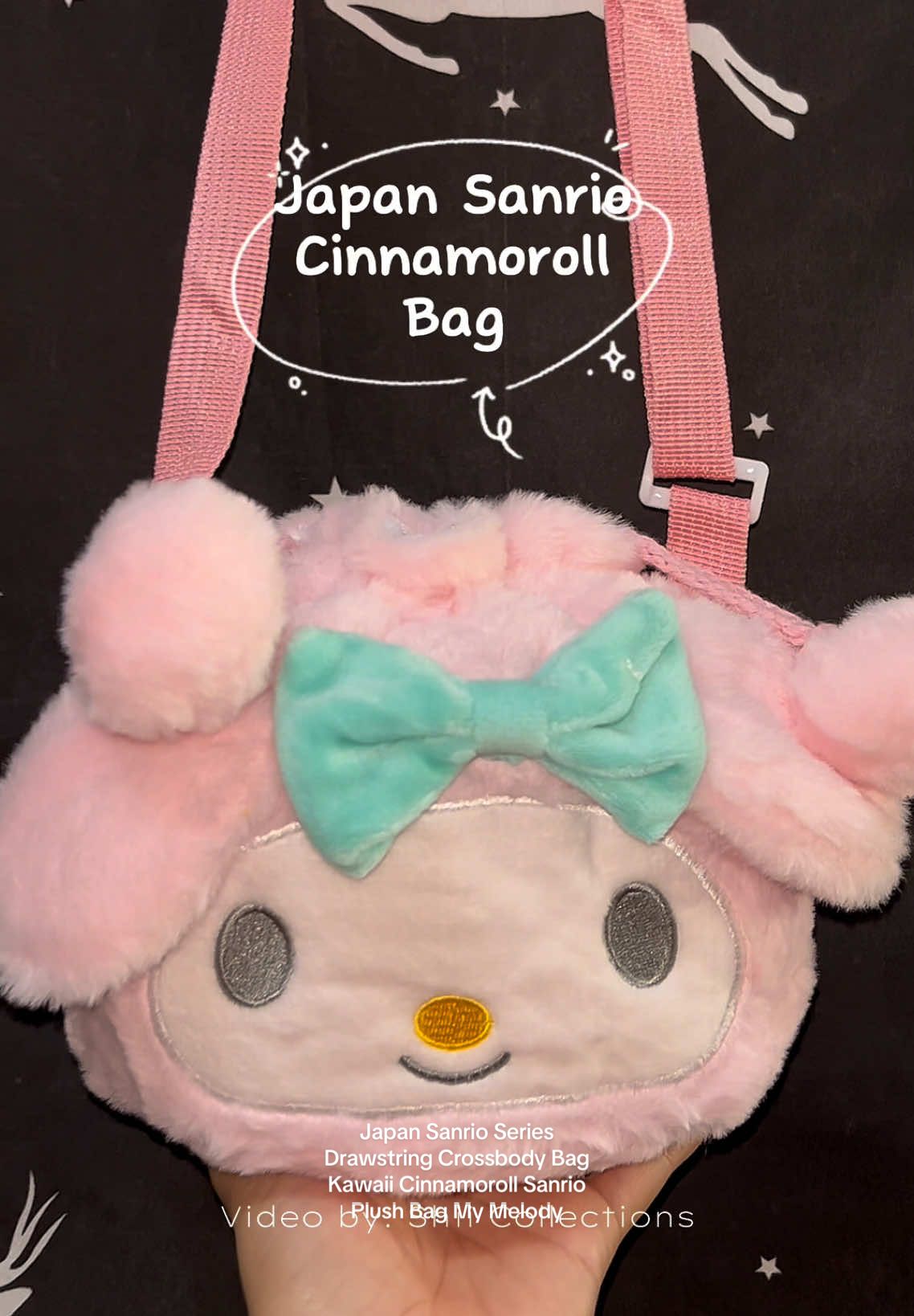 Japan Sanrio Series Drawstring Crossbody Bag Kawaii Cinnamoroll Sanrio Plush Bag My Melody Anime Sling Stripe Bag for Women Cute Woman Bag for Kids  #sanriomelody #melodybag #bagforkids #sanriobag 