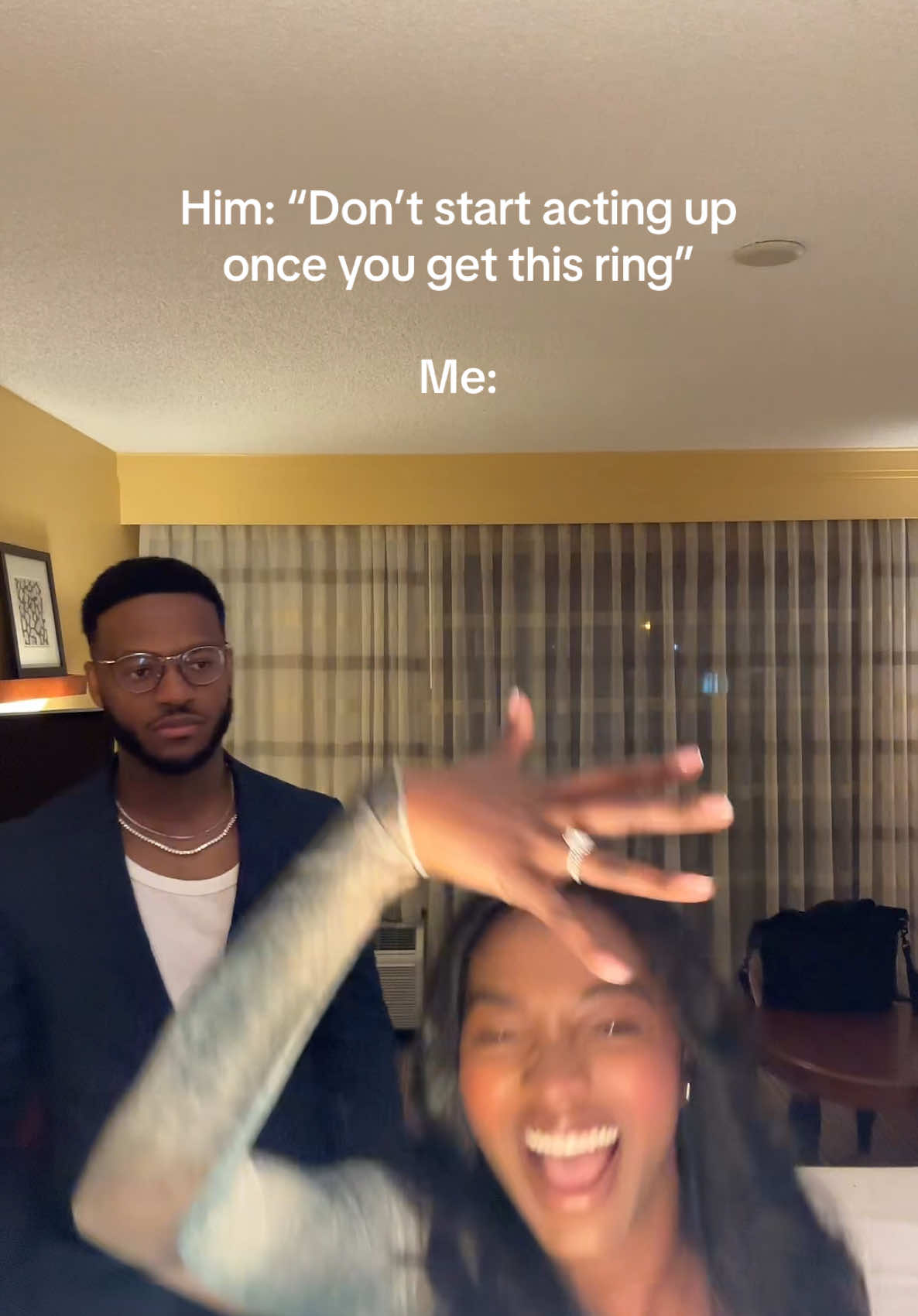 No promises fiancé 🙂 #proposal #blacklove #fyp #engagementring @GibbyPharmD 