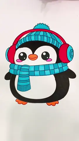 Pingüino 🐧🐧🐧🧣🧣…#foryoupage #foryou #colorindo #satisfying #satisfatorio #asmr #coloring #cute #kawaii #pinguino #pinguim 