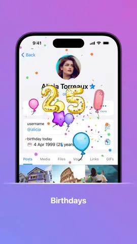 You can add your date of birth to your profile – reminding contacts when to celebrate. When other users have their birthdays, a special banner appears in your chat list so you can quickly congratulate them and gift a Premium subscription. By default your birthday is only visible to your contacts – and you can adjust its visibility in your privacy settings. #TelegramTips 