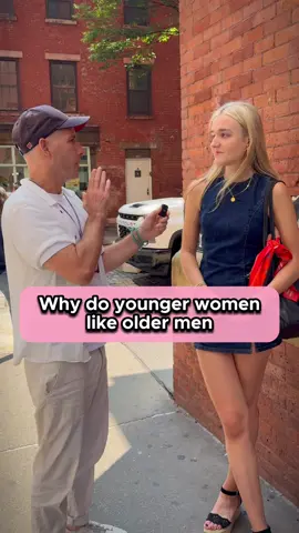 Younger women dating older men is this common as the sun rising in the morning. What is the attraction? As a dating coach I’m always curious to know what are the fundamental elements that make people attracted to each other. I interviewed women in the streets of New York City on their thoughts on what makes younger women attracted to older men. Their answers may surprise you!  leave your thoughts in the comments👇🏼  @Michelle 