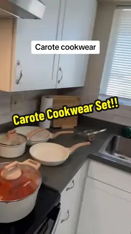 Carote Cookware Set #UseWithGasElectricOrInductionCooktops #EasyCleanups #nonstick #JustWipeWithPaperTiwel