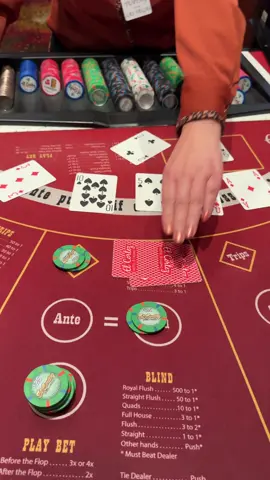 Im 3-0 on blind UTH hands, lets make it 4! #casino #gamble #lasvegas #uth