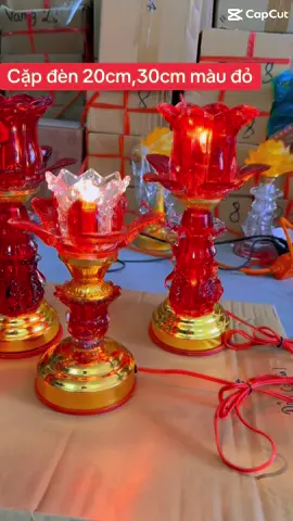 Cặp đèn cao 20cm, 30cm màu đỏ