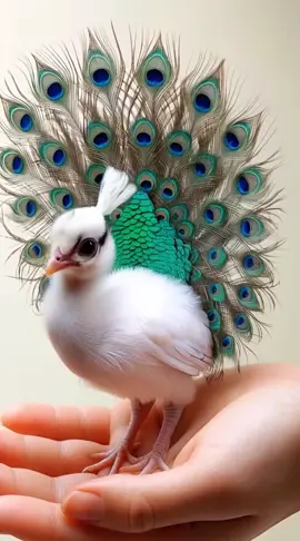 Cute white peacock chick #cute #babyanimals #ai #peacock 
