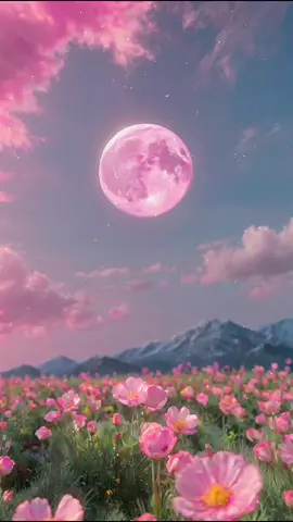 pink moon🩷 #aiart #wallpaper #ダイナミック壁紙ᅠ  #幻想的 