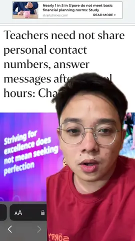 Would you share your personal contact with your students? #tiktoksg #singaporetrending #sgnews 