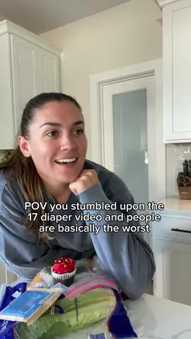 I remember one night when our daughter went through TEN diapers in ONE diaper change because she kept sharting in it the exact moment a fresh one was placed on her. And I sure as hell didn’t immediately throw them away.  17 diapers means two babies had clean bottoms and a mom who didn’t neglect their needs. Please be SO for real.  All of you shamers in her comment section need to take a hard look in the mirror and ask yourself why you felt the need to shame a mom who is freshly postpartum and mothering a toddler by HERSELF?  Get outta here with your facebook mom group energy 👎  @nursehannahbh  #MomsofTikTok #momshaming #17diapers #facebookgroup #momgroup 