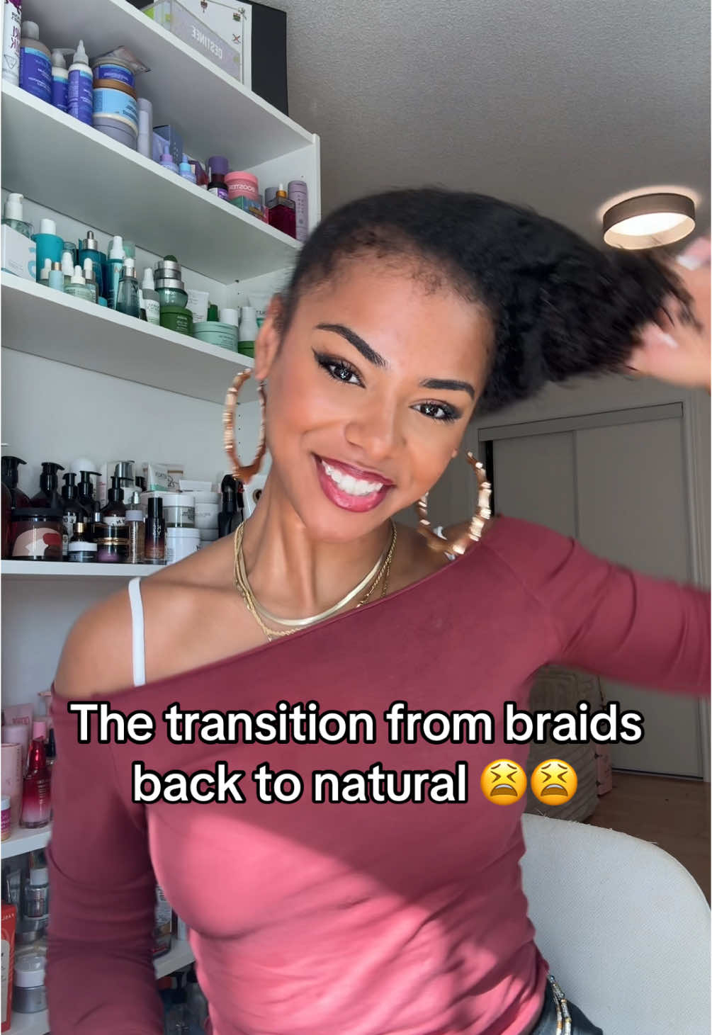 I miss my braids man😭😭😭 i hate to admit it #curlyhair #grwm 