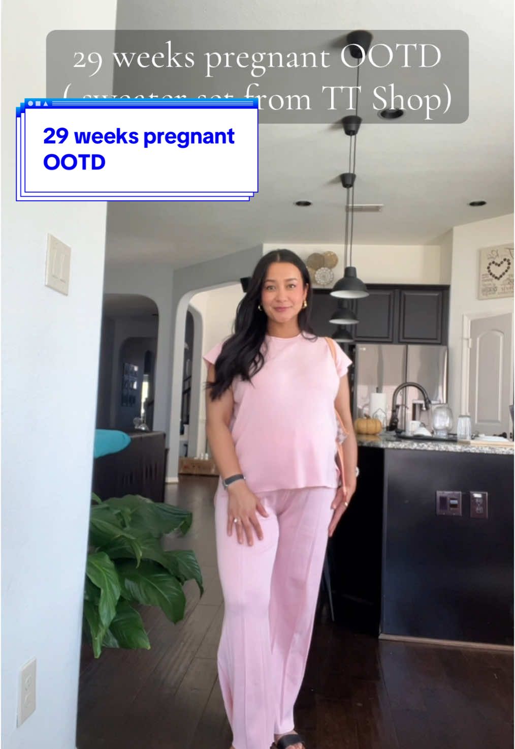 29 weeks pregnant OOTD 🥰✨ can you tell that im obsessed with this sweater set that i got from tiktokshop ??? 🤭 #pregnant #pregnantlife #pregnanttiktok #OOTD #nepali #nepalitiktok #nepalimuser #rayandmumma #fyp #tiktokshop #affordablefashion #tiktokshopfinds 