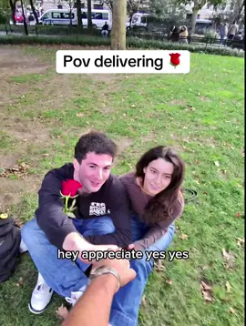 Pov delivering 🌹😎🤣 How would you react to this? #pov #social #socialskills #confidence #funny #flowers #wingman 
