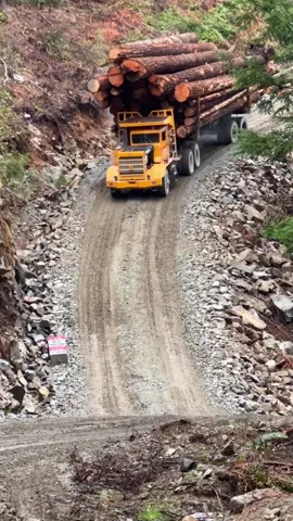 That’s steam from the water cooled brakes on this Hayes HDX.  @152_thecash #wahkash #hayestrucks #detroitdiesel #series60 #allisontransmission #fattruck #wideload #oversize #logging #trucking #loggingtruck #automatic