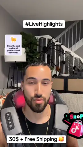 This massager should be way more than 30$ 😭. It feels so good to have my neck and back massaged daily! #LIVEhighlights #TikTokLIVE #LIVE 