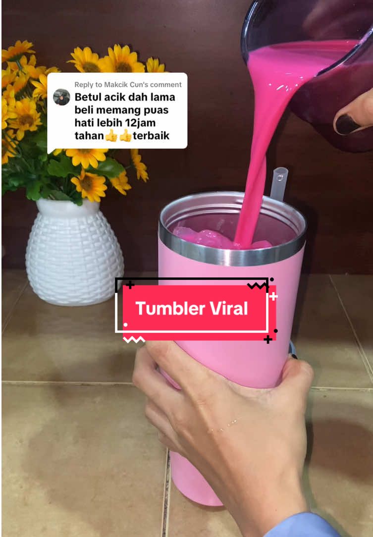 Replying to @Makcik Cun tahan lebih 12jam😍😍 #tumbler #thermos 