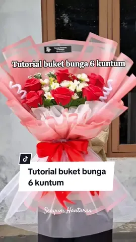 TUTORIAL BUKET BUNGA 6 KUNTUM Simpel dan mudah banget cara membuatnya. #buketbatang #senyumhantaran #tutorial #tutorialbuket #DIY 