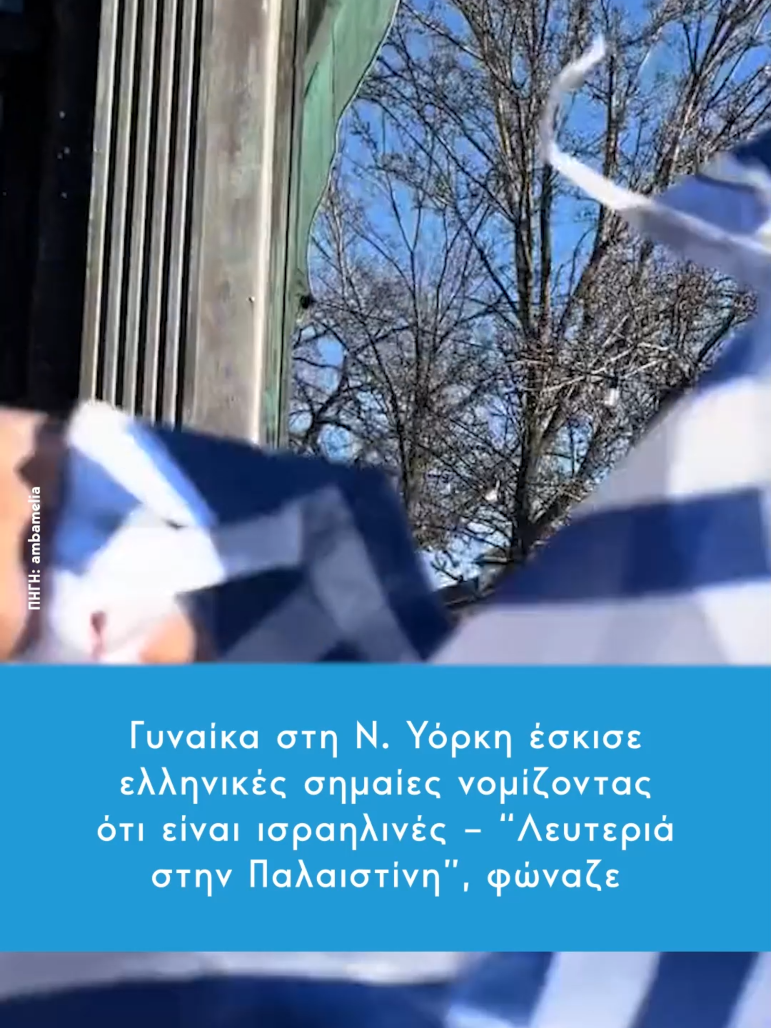 Γυναίκα στη Ν. Υόρκη έσκισε ελληνικές σημαίες νομίζοντας ότι είναι ισραηλινές – “Λευτεριά στην Παλαιστίνη”, φώναζε #israel #newyrok #greece #palestine #viral #ellada24 #greeknews #tiktok #tiktokgreece #greektiktok #greecetiktok #foryoupage #φοργιου