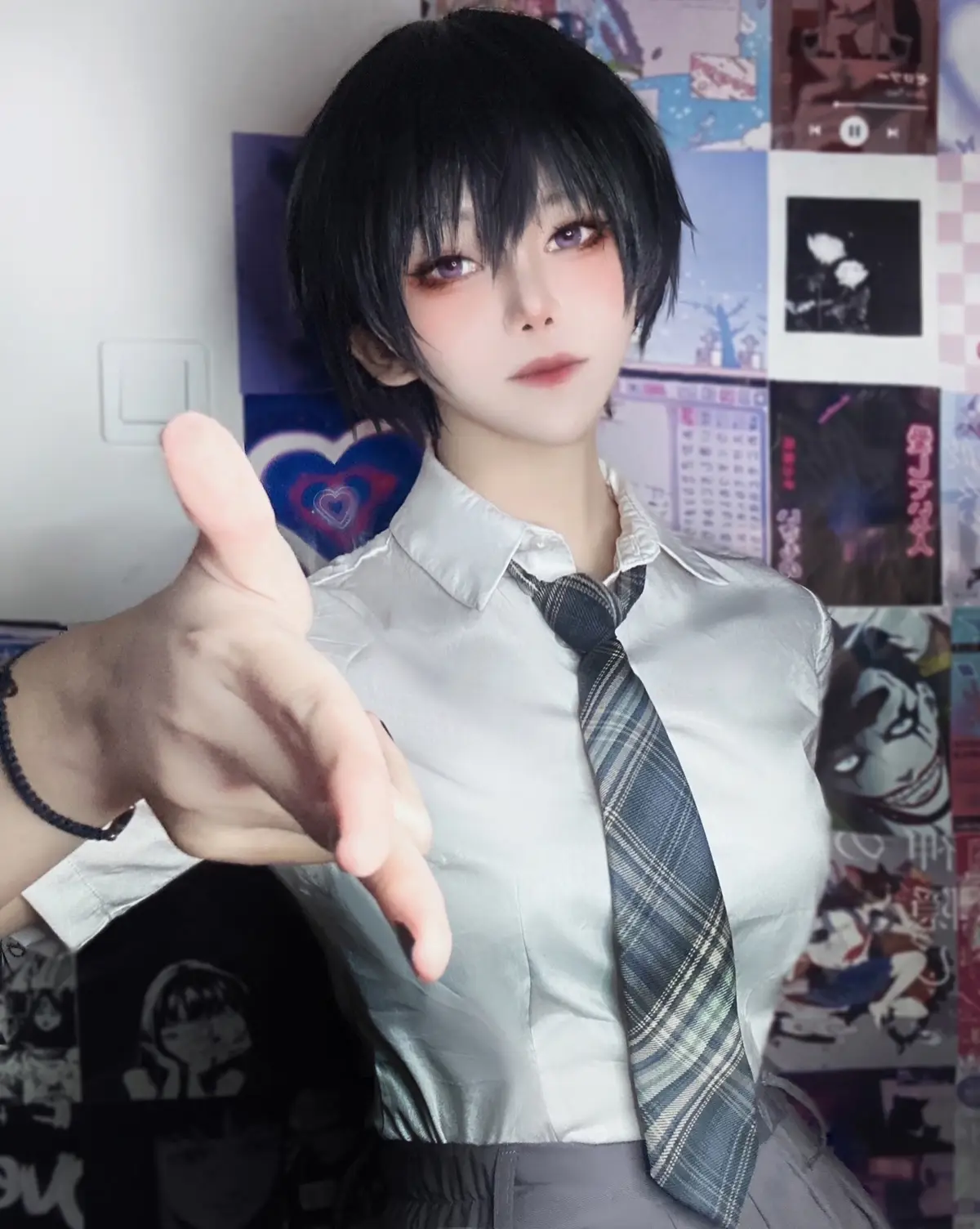 Your tomboy classmate ✌️🩶 Inspired from my VR Chat Avatar  #tomboy #shorthair #cosplayerindonesia #cosplayergirl #cosplay #weeb #vrchat #vrchatavatar 