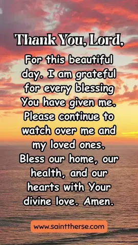 🌅 A Beautiful Prayer to Start the Day with Gratitude 🙏 #dailyprayer #morningprayer #thankyoulord #thankyoujesus #thankyougod #trustgod #trustgodsplan #trustgodforeverything🙏🏻💯 #trustgodalways #trustinthelord #christiantiktok #prayer #powerfulprayer #godisgood #godisgoodallthetime #godisalwayswithyou #jesuslovesyou #jesuschrist #jesussaves #jesusistheway #jesusismysavior 