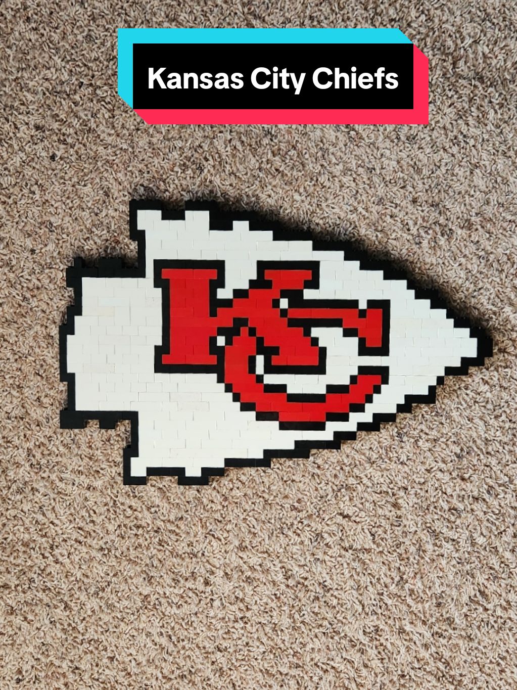 Day 25 of making every @NFL team out of #lego ! Today's team is the @Chiefs ! Let me know who you want to see next! #football #kansascity #chiefs #kansascitychiefs #chiefskingdom #nfl #legos #legologos #FYP 