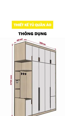 Thiết kế tủ quần áo thông dụng #noithat #thietkenoithat #thicongnoithat #lamnoithattute #noithatdep #tuquanaodep