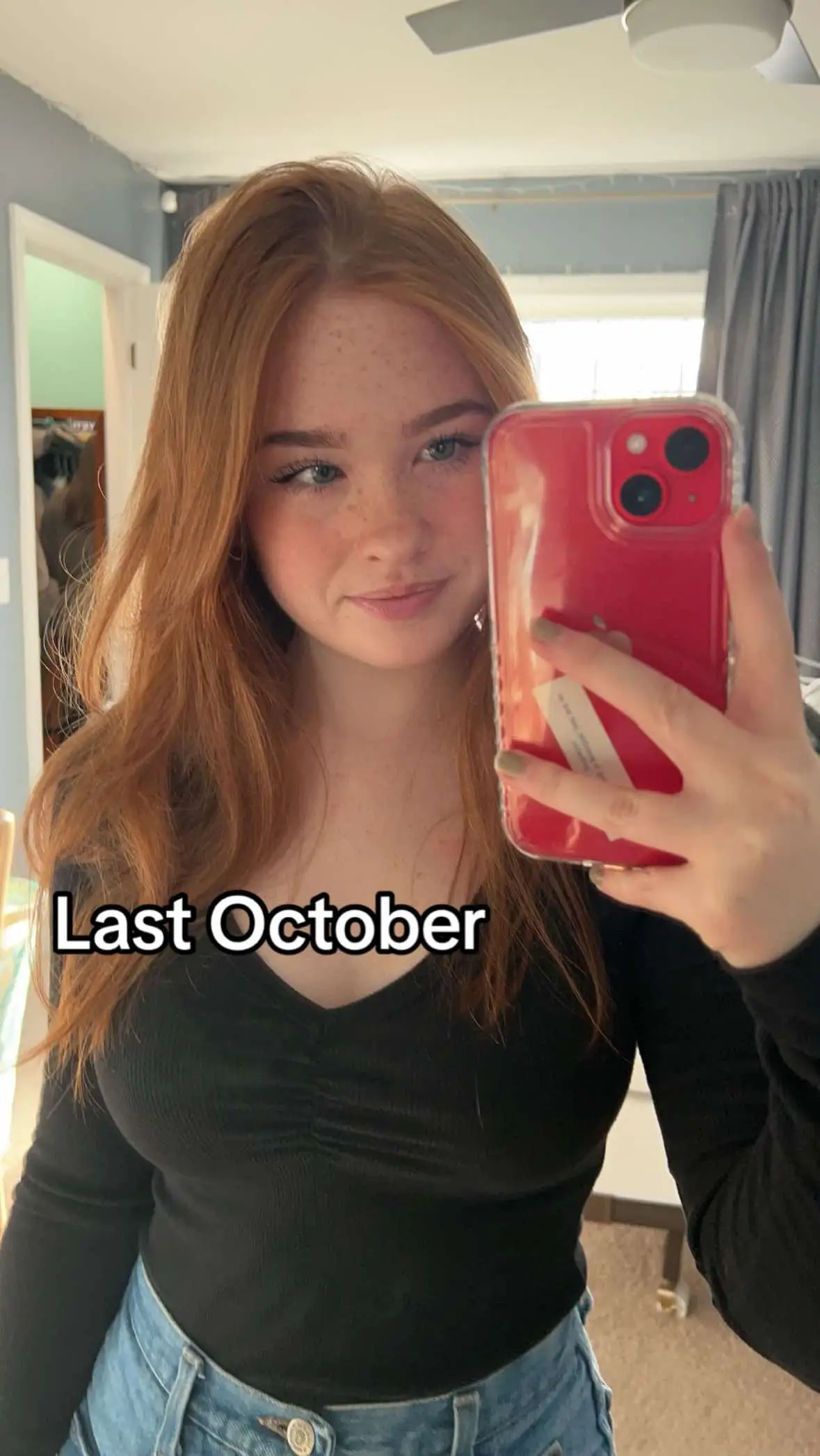 I cant decide if i like bangs better or not, i love both  #october #fyp #foryou #oneyear 